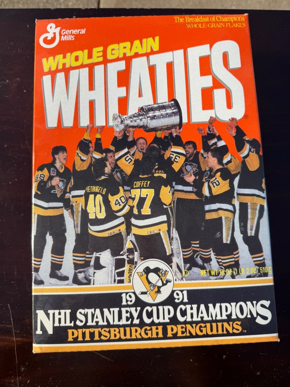 Penguins Wheatie Box. 1991 box only